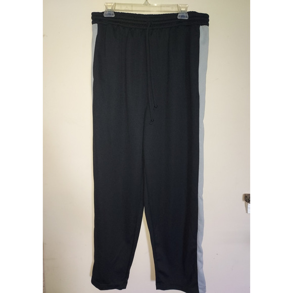 Nautica Men's Sweatpants Large Straight Leg Mesh Workout Athletic Black Gray - Picture 2 of 9